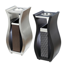 Stainless Steel and Leather Dustbin for Lobby (YW0059)